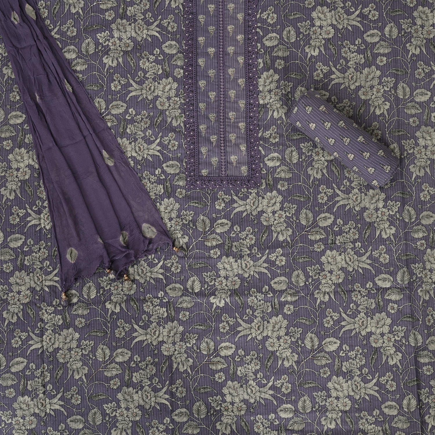 Studio Purple Katha Cotton Suit Set