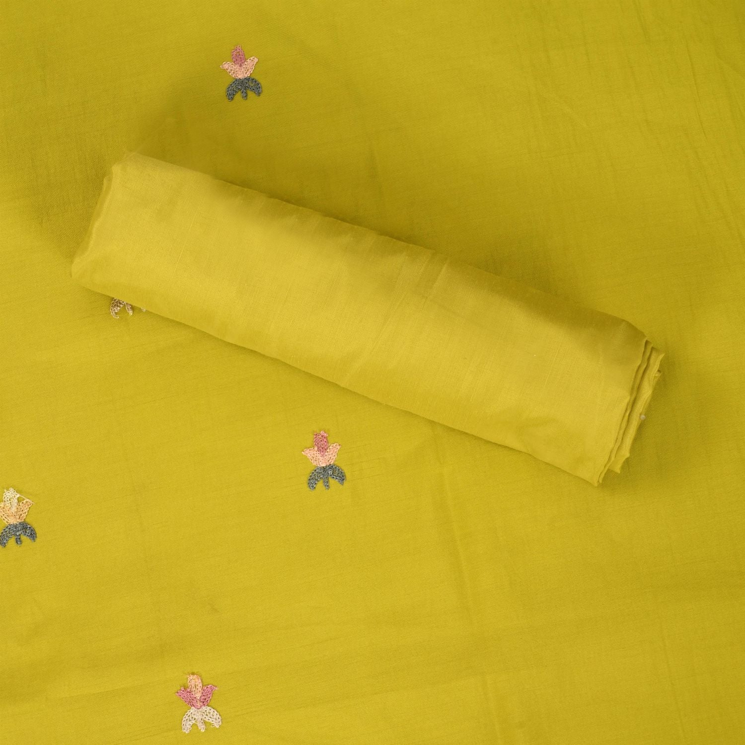 Sun Yellow Silk Suit Set