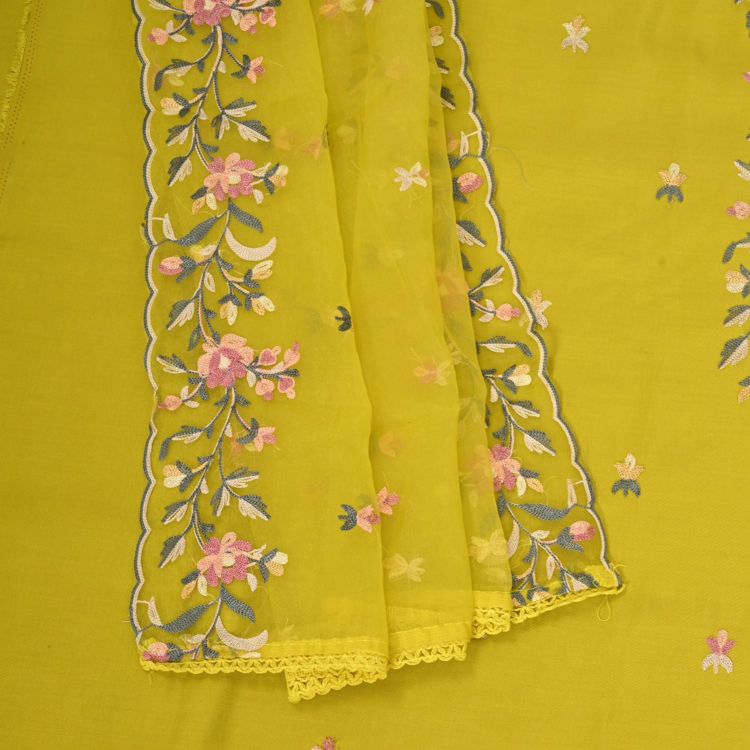 Sun Yellow Silk Suit Set