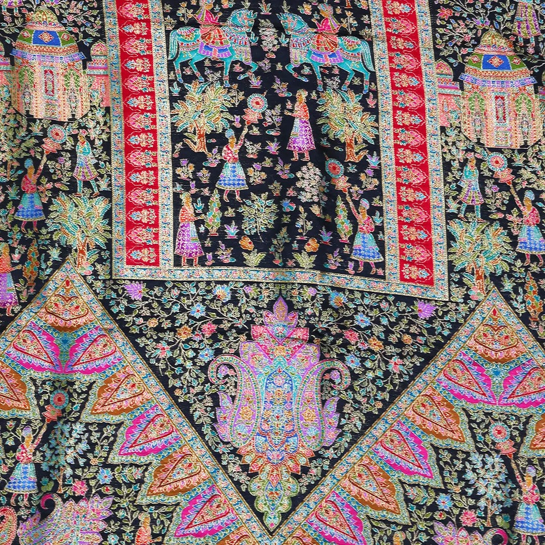 Super Black Placement Weaved Unstitched Suit Set