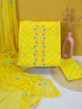 Surajmukhi Leheriya Ensemble Cotton Unstitched Suit Set