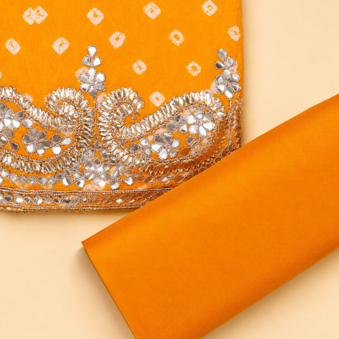 Tapeta Silk Bhandej Unstitched Suit Set