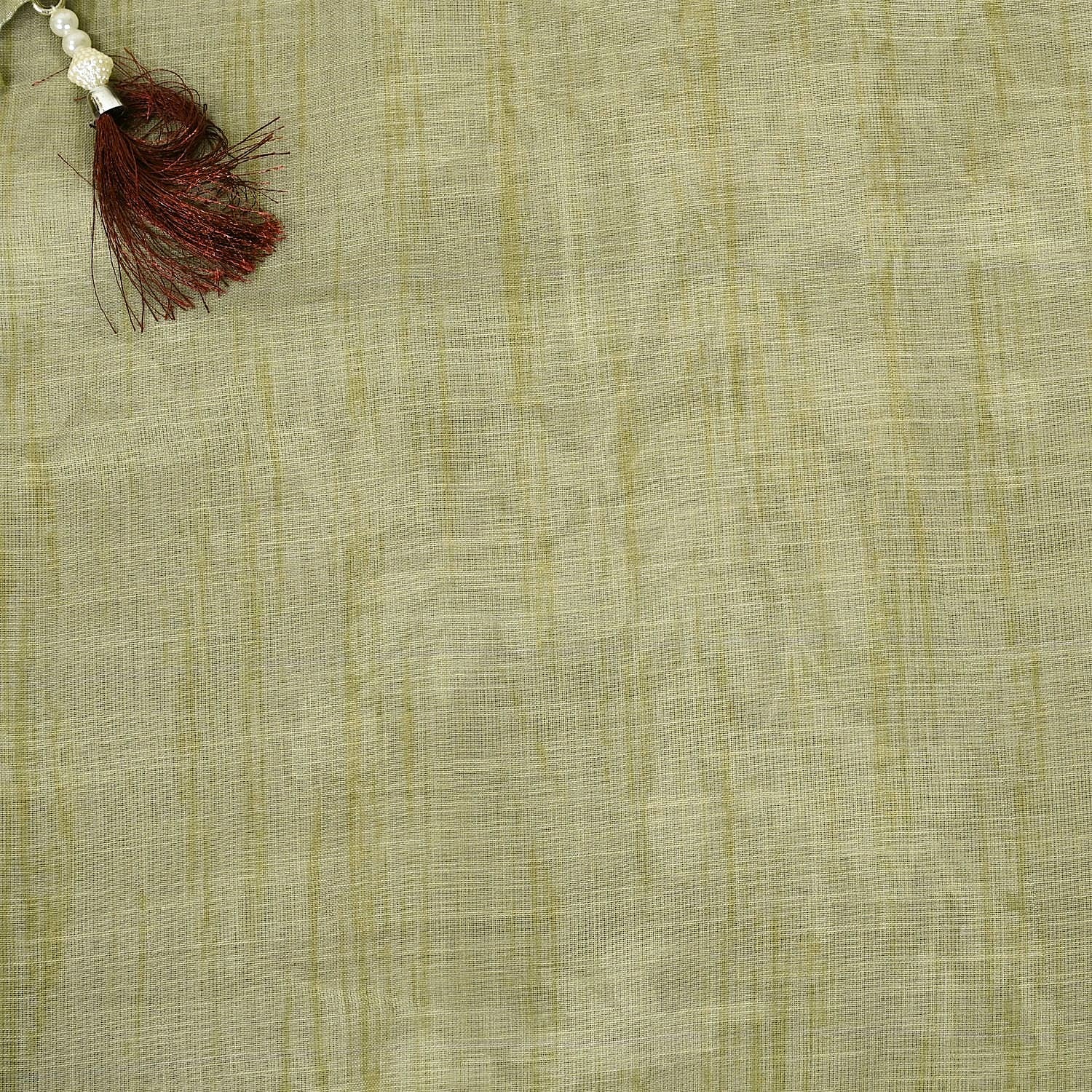 Tender Kale Linen Unstitched Suit Set