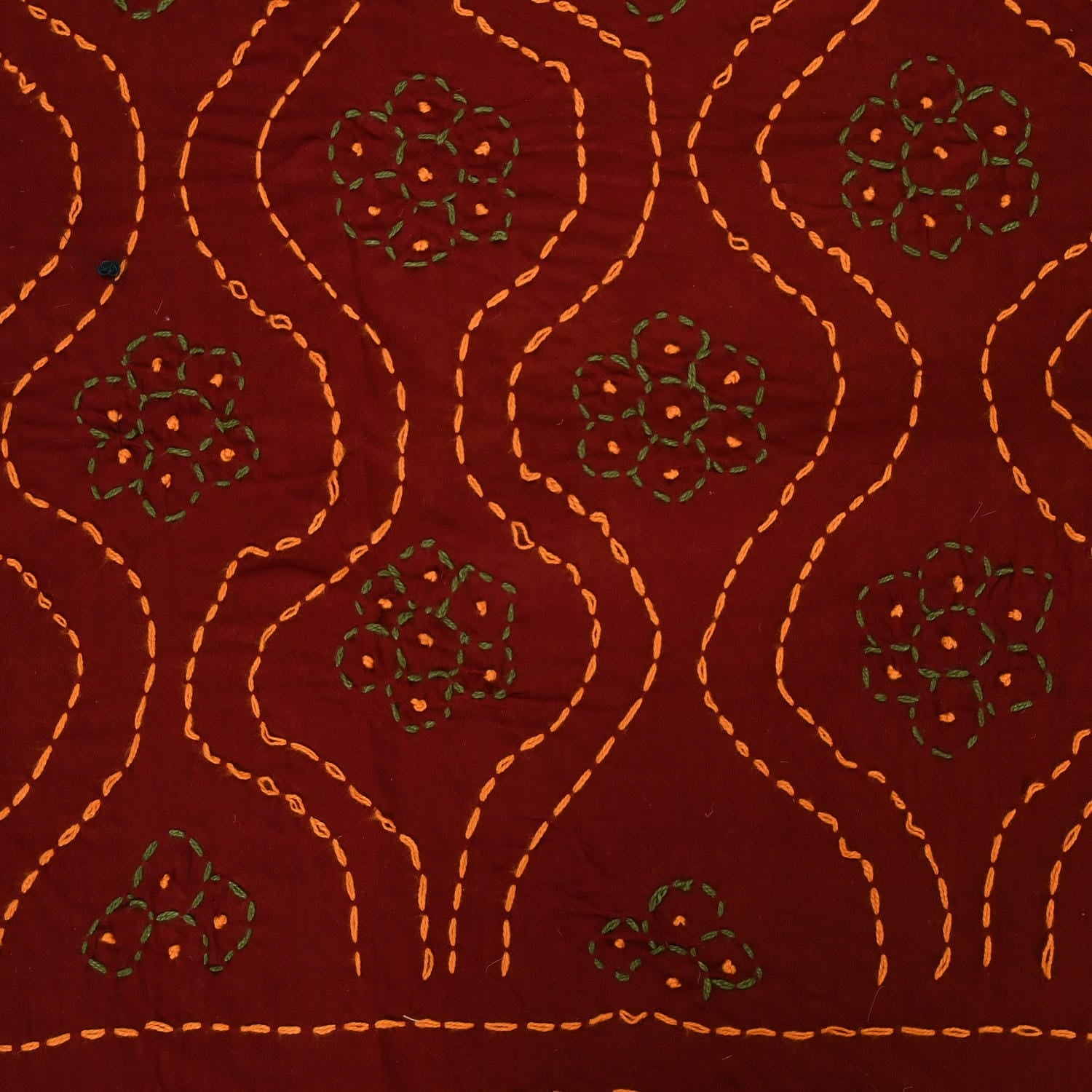 The Bengali Kantha Marron Work Suit Set