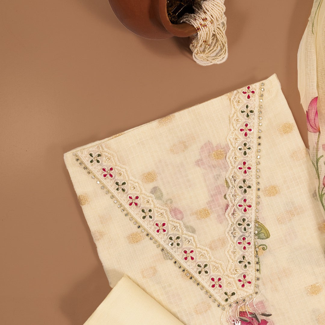 The Pleasent Lotus KotaDoriya Unstitched Suit Set