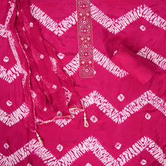 Traditional Rani Crepe Shibori Suit Set