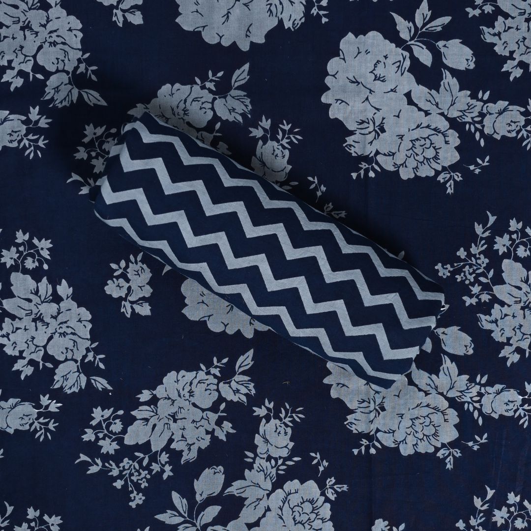 TryPan Blue Cotton Unstitched Salwar Suit