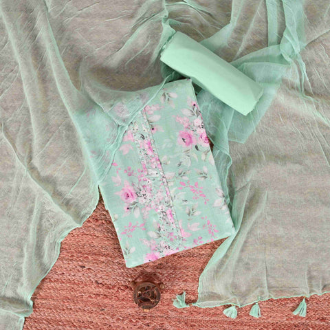 Turquoish Green Linen Suit Set