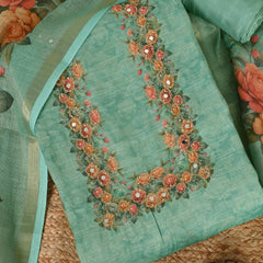 Turquoish Green Linen Suit Set