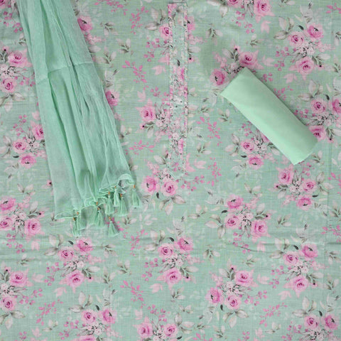 Turquoish Green Linen Suit Set