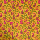 Vivid Yellow Batik Print Cotton Unstitched Salwar Suit