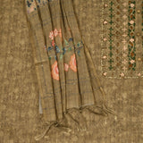 Walnut Brown Chanderi Unstitched Salwar Suit