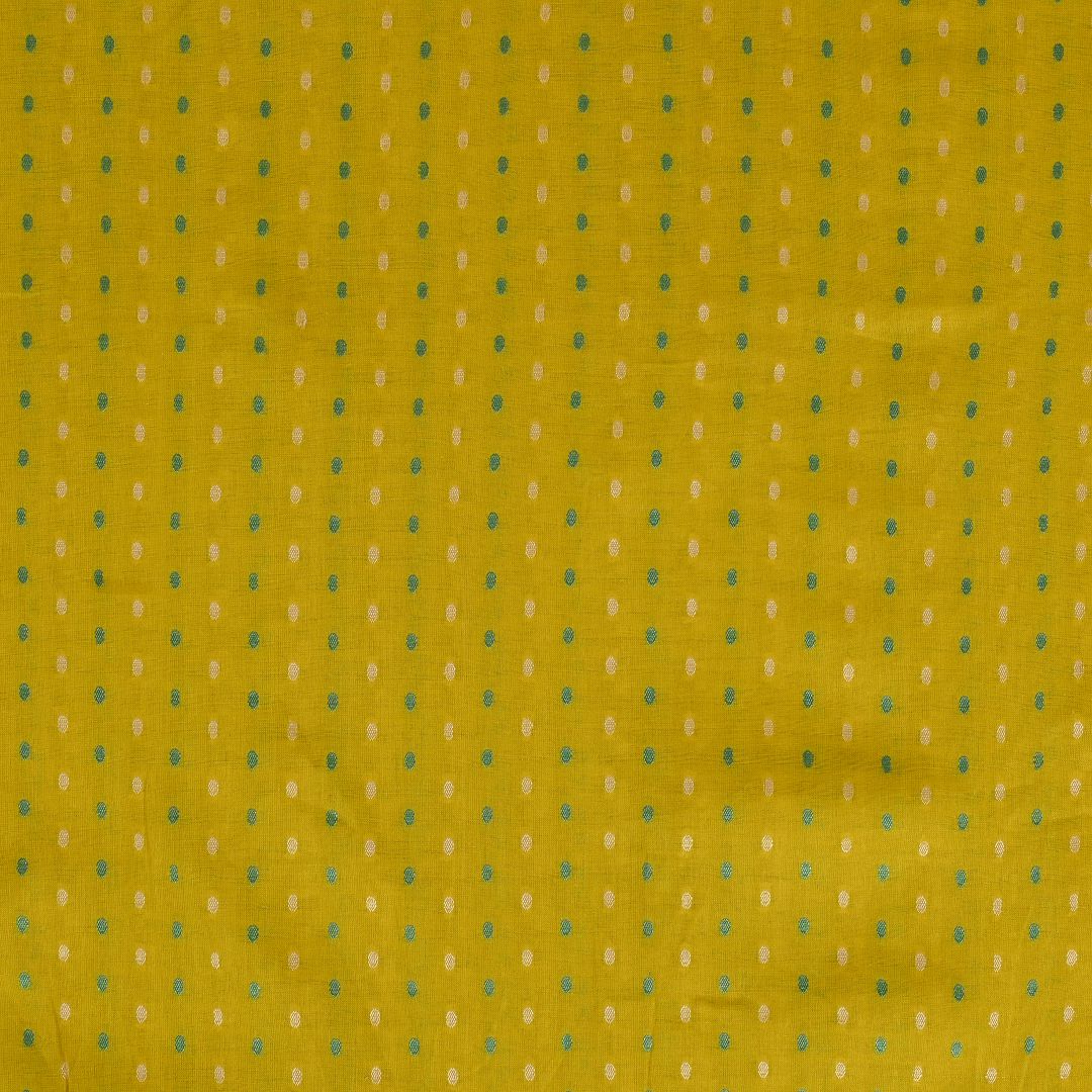 Yellowish Green Chanderi Unstitched Salwar Suit
