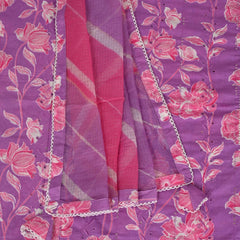 phlox Purple Full Embroidered Cotton Suit Set