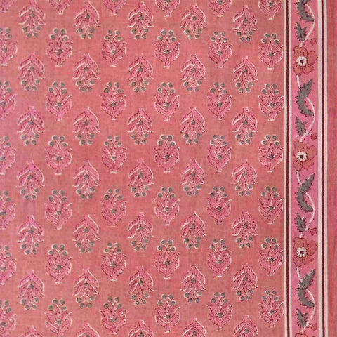 Chicory Salmon Unstitched Cotton Rajasthani Salwar Suit Set With Malmal Dupatta