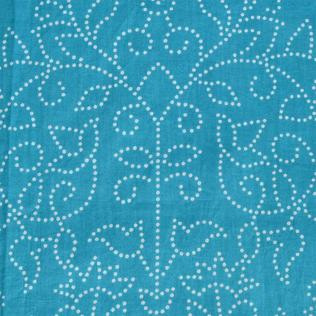 Firozi Rai Bandhej Unstitched Cotton Jaipuri Suit With Chiffon Dupatta