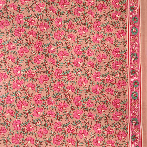 Garden Flamingo Unstitched Cotton Rajasthani Suit With Malmal Dupatta