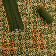 Patola Mehandi Cotton Suit Set - Mayurika