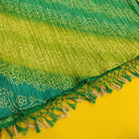 Sunflower Green Unstitched Cotton Suit Set With Muslin Silk Dupatta