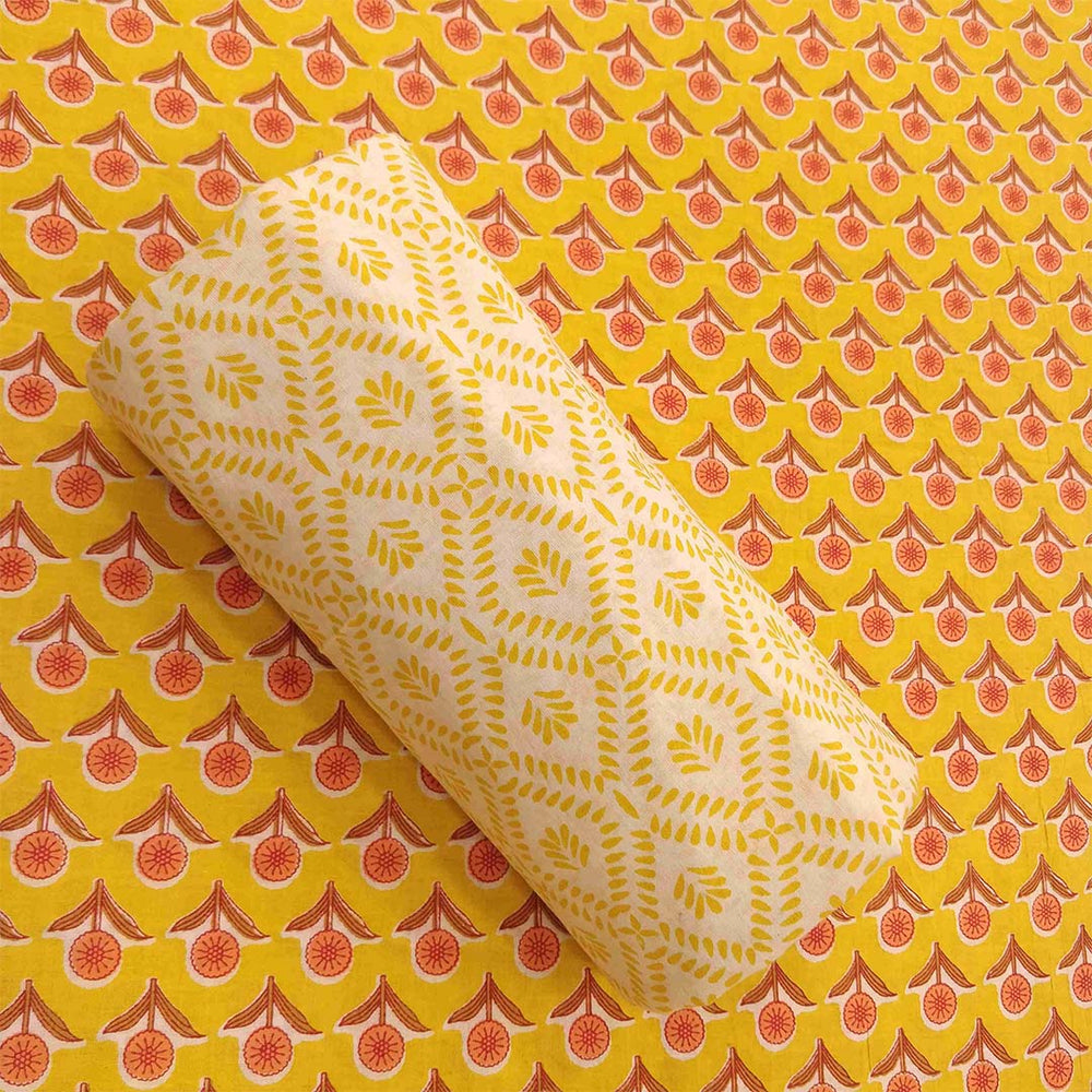 Lily Honey Unstitched Cotton Salwar Suit With Malmal Dupatta