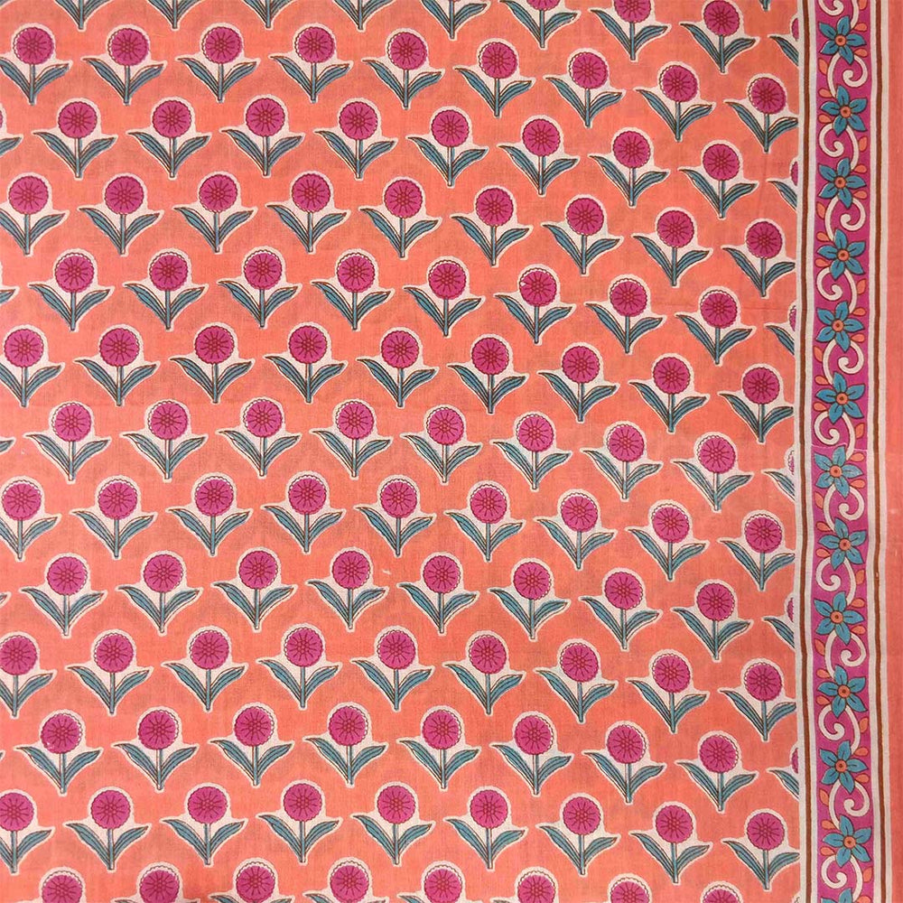 Lily Salmon Unstitched Cotton Rajasthani Salwar Suit With Malmal Dupatta