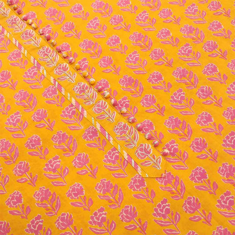 Mango Pink Unstitched Cotton Rajasthani Salwar Suit With Malmal Dupatta