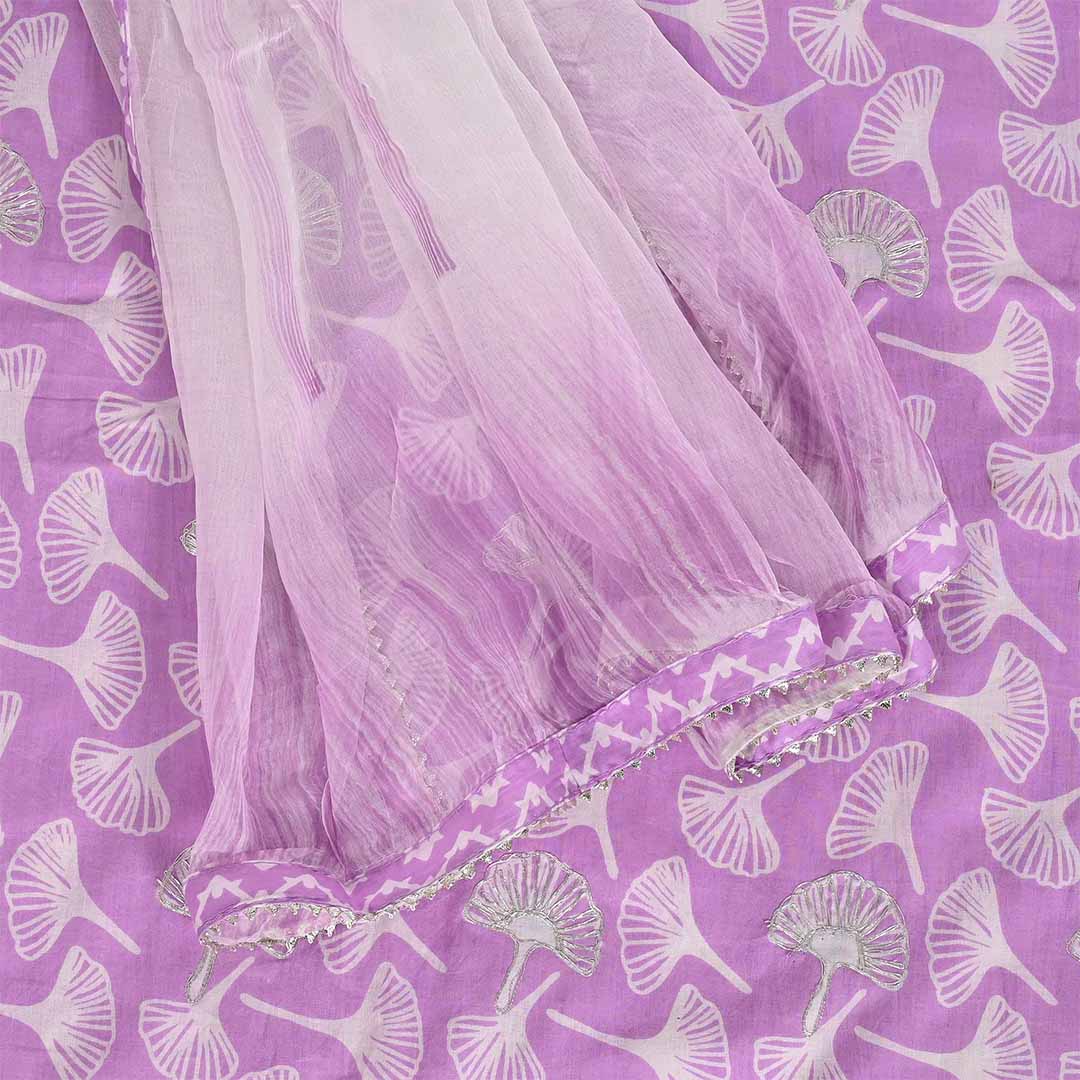 Moff Leaf Unstitched Cotton Jaipuri Salwar Suit With Chiffon Dupatta