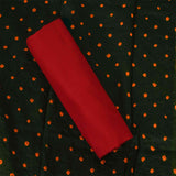 Mongia Bandhej Unstitched Cotton Jaipuri Suit Set With Dola Silk Dupatta