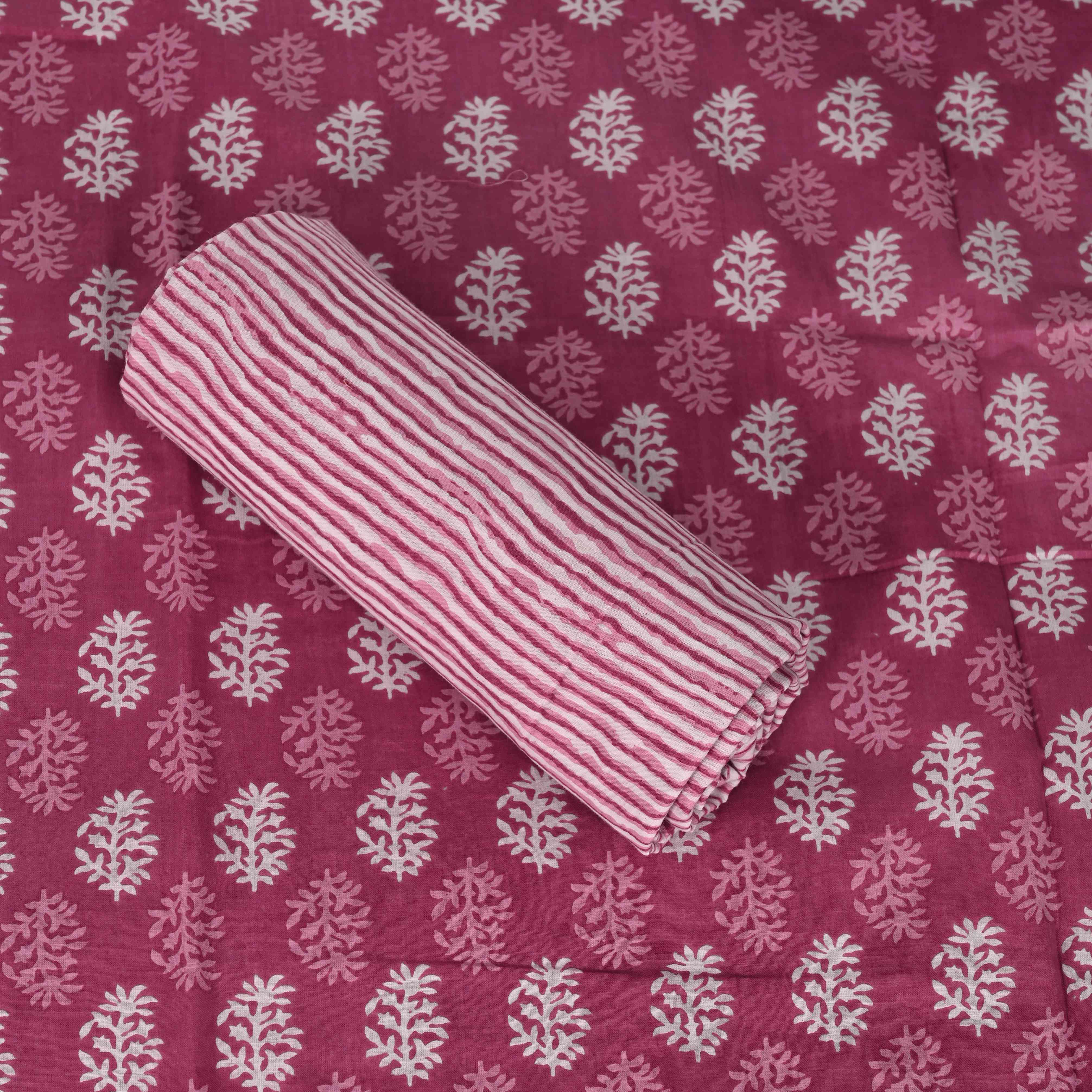 Onion Pink Unstitched Cotton Unstitched Salwar Suit