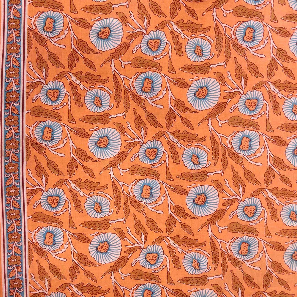 Peach Jaal Unstitched Cotton Salwar Suit With Malmal Dupatta