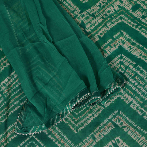 Rama Shibori Unstitched Muslin Salwar Suit With Chiffon Dupatta