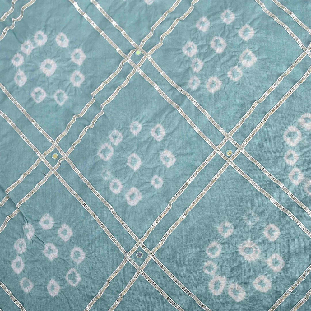 Turkish Bandhej Unstitched Cotton Jaipuri Salwar Suit With Chiffon Dupatta